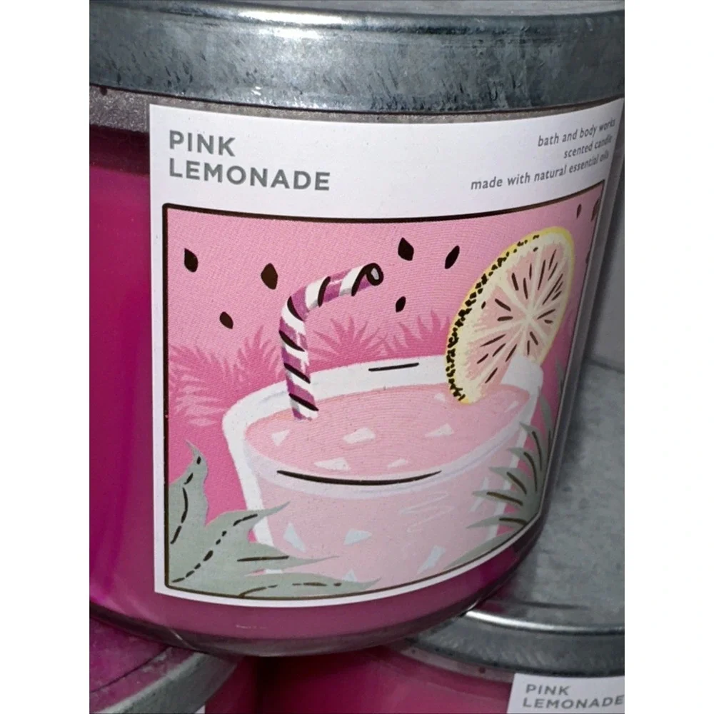Bath & Body Works Pink Lemonade 3-Wick Scented Candle 14.5oz Essential Oils